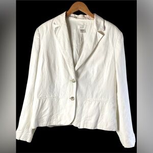 Kate Hill Off white Linen Blend Blazer Size 16